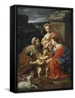 Virgin and Child with John the Baptist as a Boy, Saint Elizabeth and Saint Catherine, 1625-1626-Simon Vouet-Framed Stretched Canvas