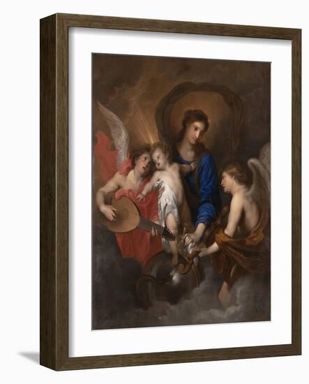 Virgin and Child with Music-Making Angels, c.1630-Anthony van Dyck-Framed Giclee Print