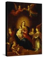 Virgin and Child with Music Making Angels-Frans Francken the Younger-Stretched Canvas