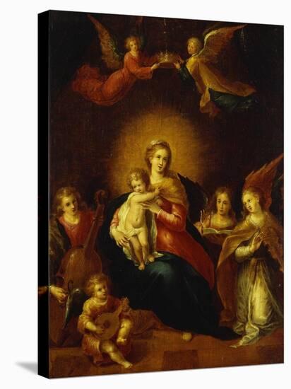 Virgin and Child with Music Making Angels-Frans Francken the Younger-Stretched Canvas