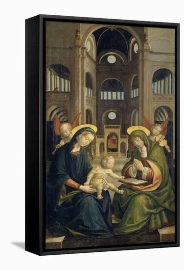 Virgin and Child with Saint Anne (Anna Selbdritt)-Defendente Ferrari-Framed Stretched Canvas