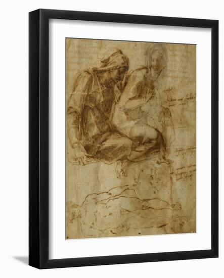 Virgin and Child with Saint Anne-Michelangelo Buonarroti-Framed Giclee Print