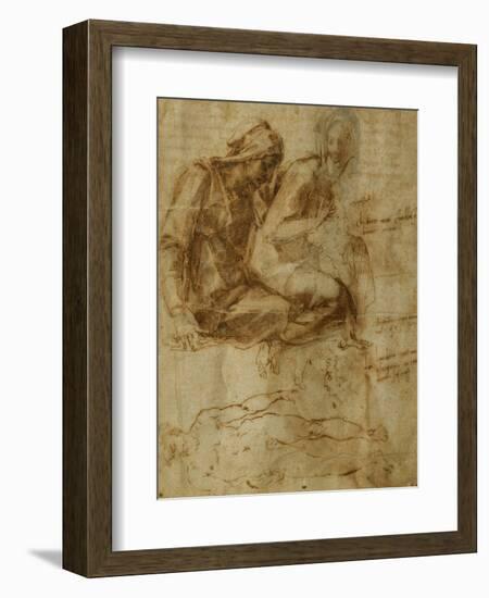 Virgin and Child with Saint Anne-Michelangelo Buonarroti-Framed Giclee Print
