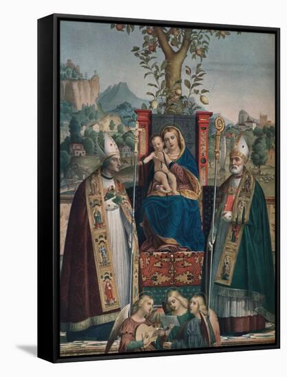 Virgin and Child with Saint Lorenzo Giustiniani and Zeno, 1874, (1903)-Girolamo dai Libri-Framed Stretched Canvas