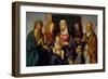 Virgin and Child with Saints and a Donor, 1505-1515 (Oil on Canvas)-Boccaccio Boccaccino-Framed Giclee Print