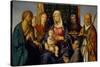 Virgin and Child with Saints and a Donor, 1505-1515 (Oil on Canvas)-Boccaccio Boccaccino-Stretched Canvas