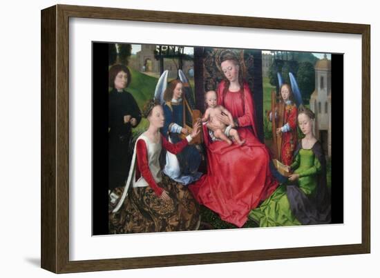 Virgin and Child with Saints Catherine of Alexandria and Barbara, Early 1480S-Hans Memling-Framed Art Print