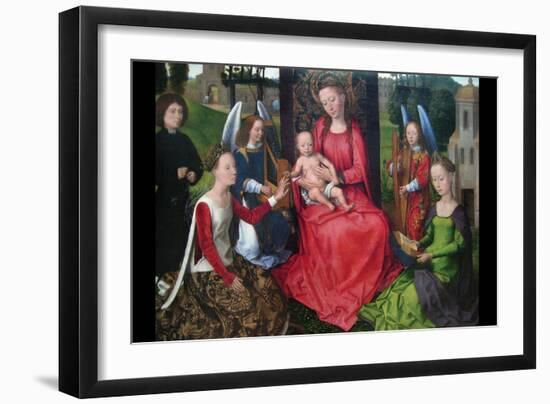 Virgin and Child with Saints Catherine of Alexandria and Barbara, Early 1480S-Hans Memling-Framed Art Print