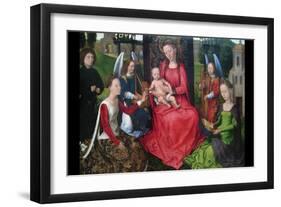 Virgin and Child with Saints Catherine of Alexandria and Barbara, Early 1480S-Hans Memling-Framed Art Print