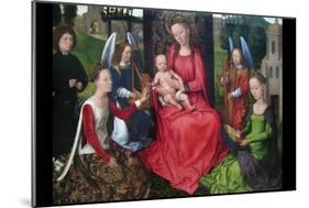 Virgin and Child with Saints Catherine of Alexandria and Barbara, Early 1480S-Hans Memling-Mounted Art Print