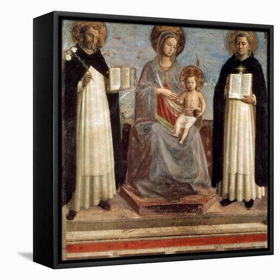 Virgin and Child with Saints Dominicus and Thomas Aquinas, 1424-1430-Fra Angelico-Framed Stretched Canvas