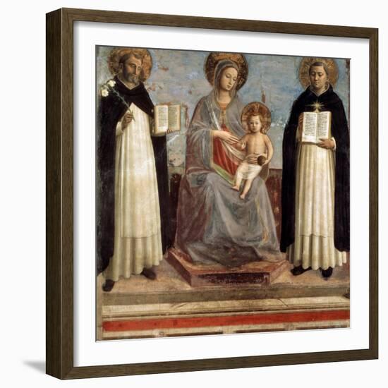 Virgin and Child with Saints Dominicus and Thomas Aquinas, 1424-1430-Fra Angelico-Framed Giclee Print