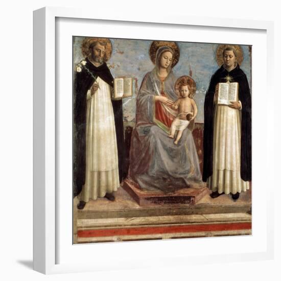 Virgin and Child with Saints Dominicus and Thomas Aquinas, 1424-1430-Fra Angelico-Framed Giclee Print