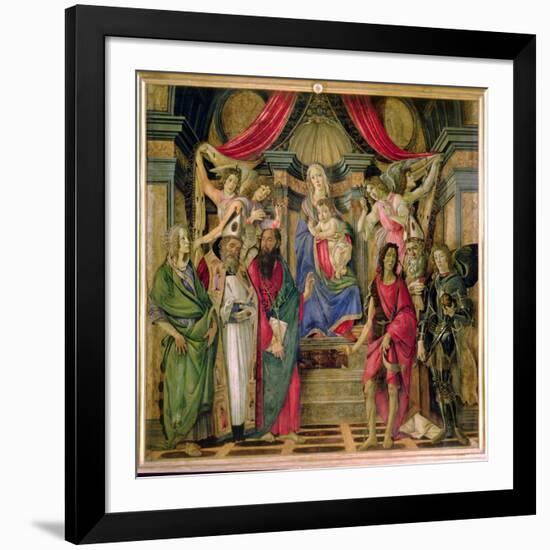 Virgin and Child with Saints from the Altarpiece of San Barnabas, circa 1487-Sandro Botticelli-Framed Giclee Print