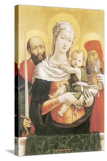 Virgin And Child With Saints Paul And Jerome-Bartolomeo Vivarini-Stretched Canvas