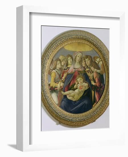 Virgin and Child with Six Angels, Called the Madonna of the Pomegranate, c.1478-79-Sandro Botticelli-Framed Giclee Print