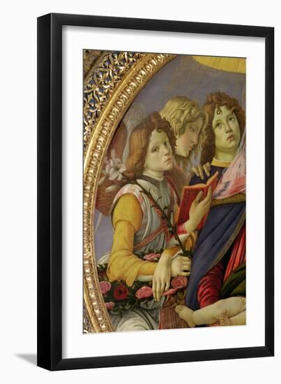 Virgin and Child with Six Angels, Called the Madonna of the Pomegranate-Sandro Botticelli-Framed Giclee Print