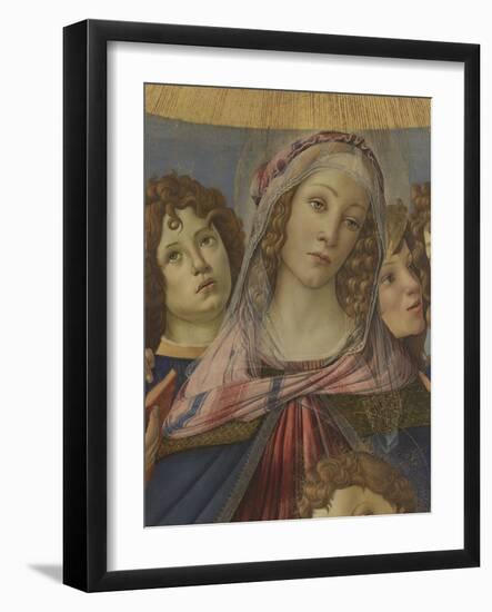 Virgin and Child with Six Angels (Madonna of the Pomegranate)-Sandro Botticelli-Framed Giclee Print