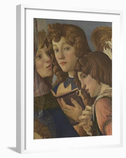 Virgin and Child with Six Angels (Madonna of the Pomegranate)-Sandro Botticelli-Framed Giclee Print