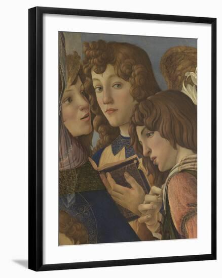 Virgin and Child with Six Angels (Madonna of the Pomegranate)-Sandro Botticelli-Framed Giclee Print