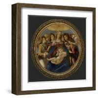 Virgin and Child with six angels (Madonna of the Pomegranate)-Sandro Botticelli-Framed Art Print