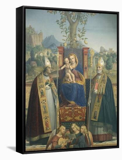 Virgin and Child with Ss Lorenzo Giustiniani and Zeno-Jérôme-Dai Libri-Framed Stretched Canvas