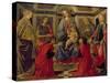 Virgin and Child with SS. Mary Magdalene, John The Baptist, Cosmo, Damian, Francis and Catherine-Sandro Botticelli-Stretched Canvas