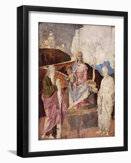 Virgin and Child with St. Andrew and St. Peter, C.1500 (Panel)-Giovanni Battista Cima Da Conegliano-Framed Giclee Print