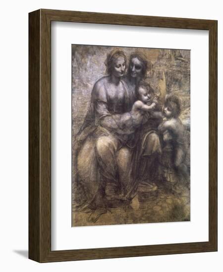 Virgin and Child with St. Anne and Infant-Leonardo da Vinci-Framed Giclee Print