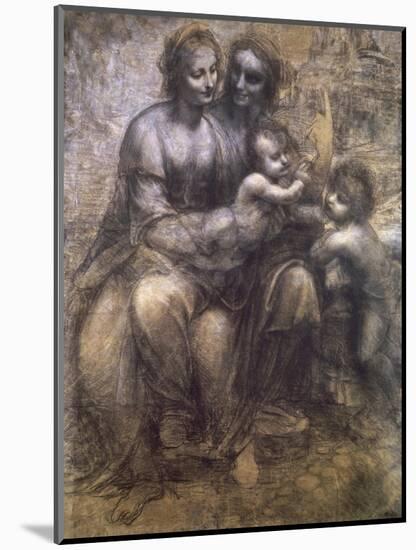 Virgin and Child with St. Anne and Infant-Leonardo da Vinci-Mounted Giclee Print