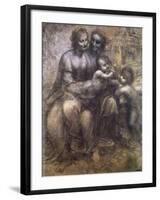 Virgin and Child with St. Anne and Infant-Leonardo da Vinci-Framed Premium Giclee Print