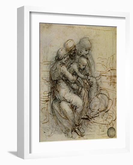 Virgin and Child with St. Anne-Leonardo da Vinci-Framed Giclee Print