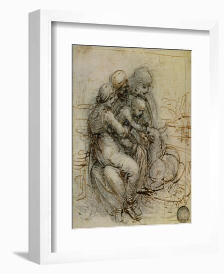 Virgin and Child with St. Anne-Leonardo da Vinci-Framed Premium Giclee Print