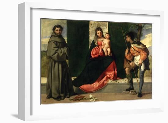 Virgin and Child with St. Anthony of Padua and St. Rocco-Giorgione-Framed Giclee Print