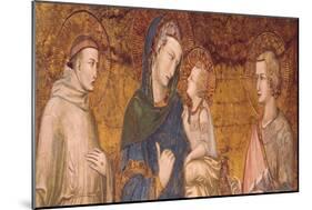 Virgin and Child with St. Francis and St. John the Evangelist-Pietro Lorenzetti-Mounted Giclee Print