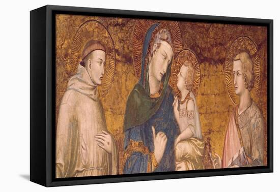 Virgin and Child with St. Francis and St. John the Evangelist-Pietro Lorenzetti-Framed Stretched Canvas