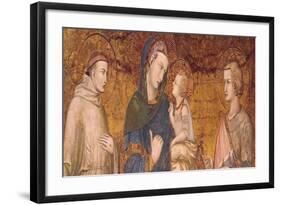 Virgin and Child with St. Francis and St. John the Evangelist-Pietro Lorenzetti-Framed Giclee Print