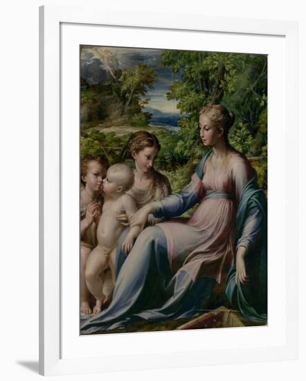 Virgin and Child with St. John the Baptist and Mary Magdalene, 1535-40-Parmigianino-Framed Giclee Print