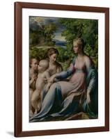 Virgin and Child with St. John the Baptist and Mary Magdalene, 1535-40-Parmigianino-Framed Giclee Print