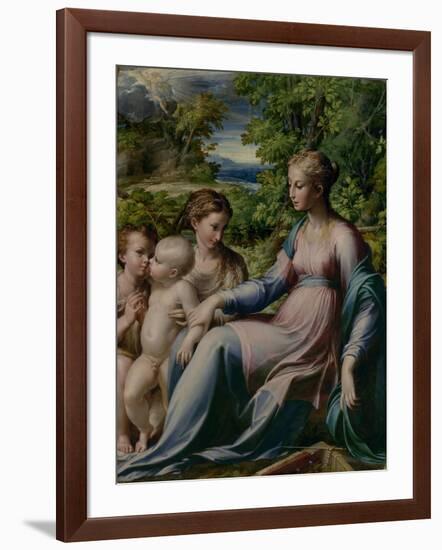 Virgin and Child with St. John the Baptist and Mary Magdalene, 1535-40-Parmigianino-Framed Giclee Print