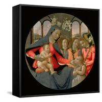 Virgin and Child with St. John the Baptist and the Three Archangels, Raphael, Gabriel and Michael-Sebastiano Mainardi-Framed Stretched Canvas