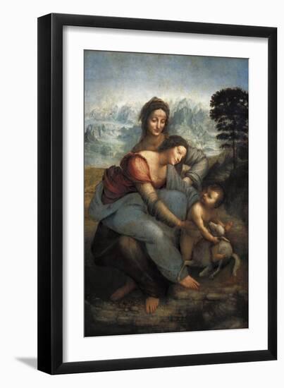 Virgin and Child with St-Leonardo da Vinci-Framed Art Print