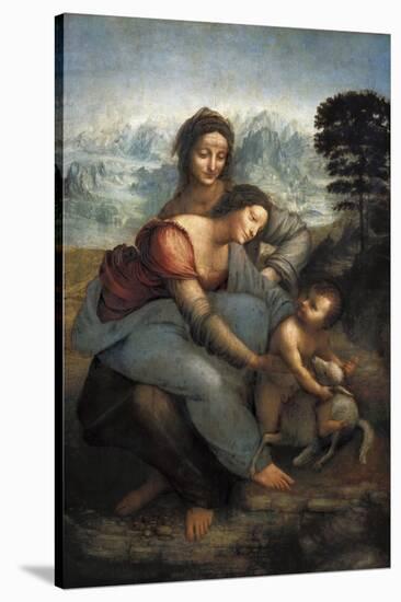 Virgin and Child with St-Leonardo da Vinci-Stretched Canvas