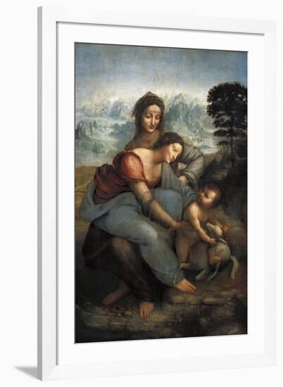 Virgin and Child with St-Leonardo da Vinci-Framed Art Print
