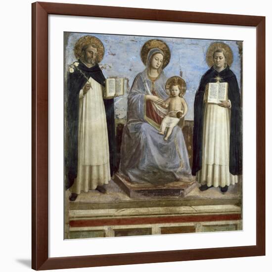 Virgin and Child with Sts. Dominic and Thomas Aquinas-Fra Angelico-Framed Art Print