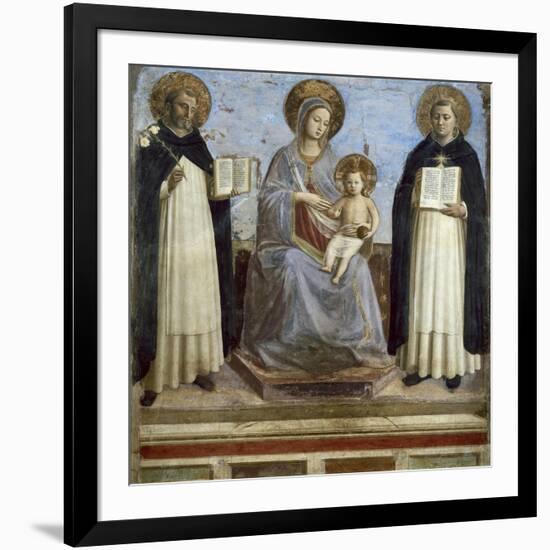 Virgin and Child with Sts. Dominic and Thomas Aquinas-Fra Angelico-Framed Art Print