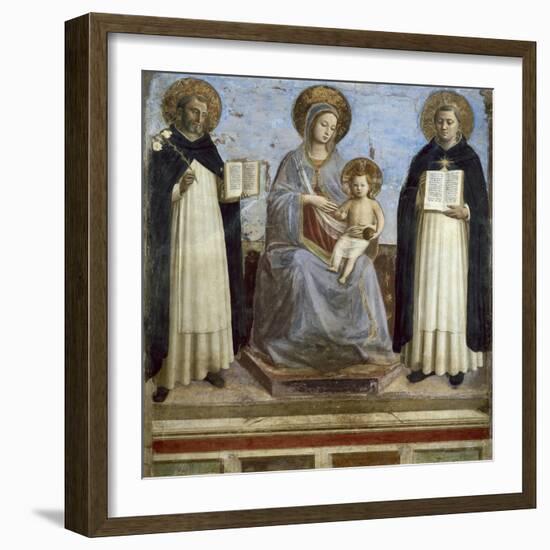 Virgin and Child with Sts. Dominic and Thomas Aquinas-Fra Angelico-Framed Art Print