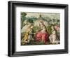 Virgin and Child with the Archangels Michael, Gabriel and Raphael-Lucas De Heere-Framed Giclee Print