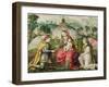 Virgin and Child with the Archangels Michael, Gabriel and Raphael-Lucas De Heere-Framed Giclee Print