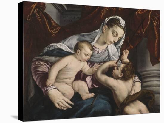 Virgin and Child with the Young Saint John the Baptist, 1560/65-Jacopo Bassano-Stretched Canvas